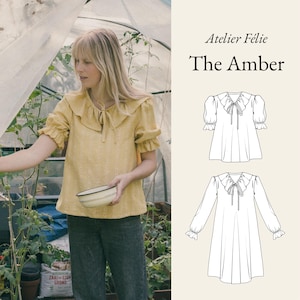Fai da te: Cartamodello e istruzioni per la blusa/vestito Amber con scollo a volant
