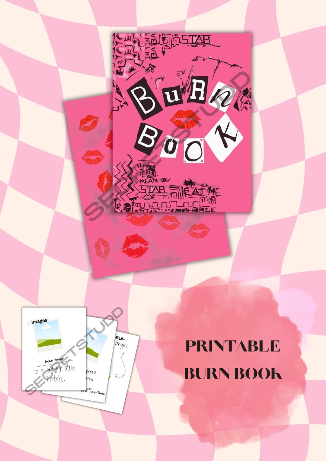 Burn Book Mean Girls Custom Colour Printable Prop SVG PNG - Etsy
