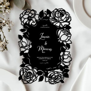 5x7 Blumen Hochzeitseinladung Laser geschnitten Kartenvorlage, SVG DXF Schneidedatei, Silhouette Cameo, Cricut digitaler Download