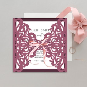 Laser cut Wedding Invitation - Gate Fold Card - Silhouette Cameo - Invitation SVG - Laser cut card - Invitation - Vector - EPS SVG files