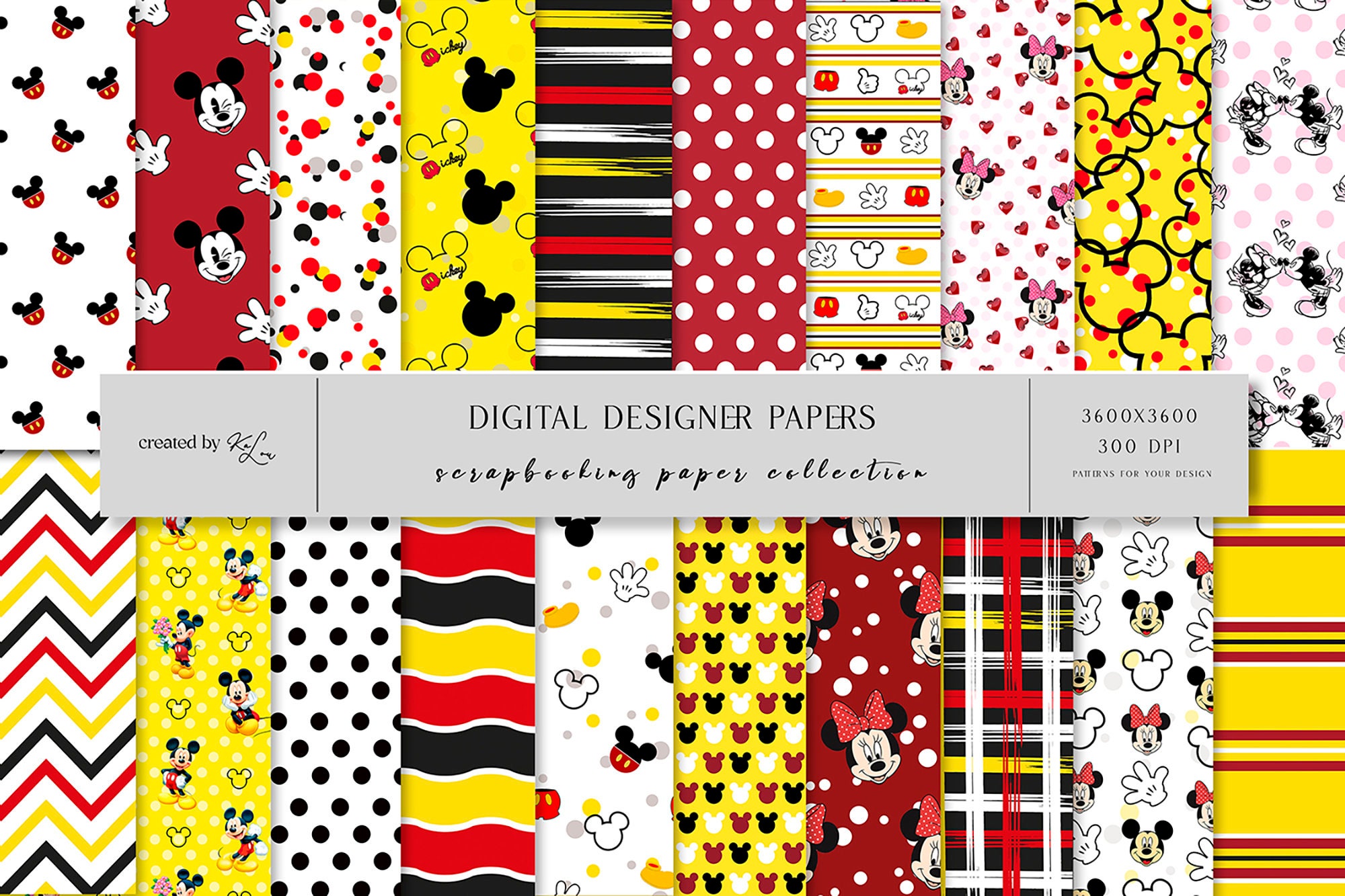 Mouse Magic Digital Paper: Seamless Patterns for Kids (Digital Download)