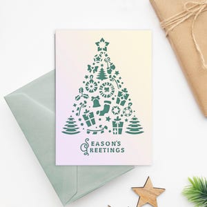 Cartão de Natal 5x7 SVG, Cartão de Natal cricut, Natal svg, modelo de corte de papel, cartão a laser svg, convite de Natal, Cricut, Papercut Svg