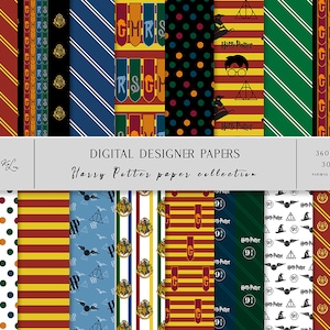 Wizard School Digital Paper: Magic Seamless Patterns (Digital Download)