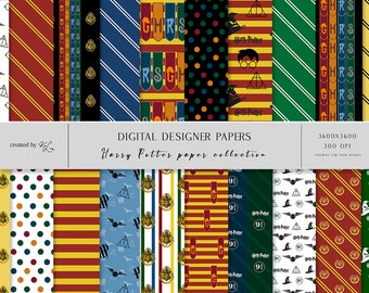 Wizard School Digital Paper: Magic Seamless Patterns (Digital Download)