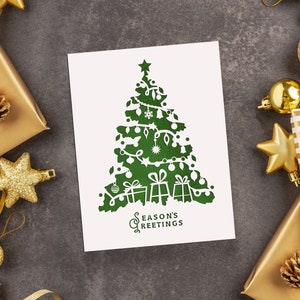 Frohe Weihnachten Karte - Klappkarte - Weihnachten png - Laser Schnitt SVG - Weihnachten - Cricut WeihnachtsSvg - SVG - Weihnachtsbaum - Papierschnitt