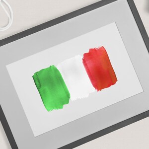 Watercolor Flag - Italy Flag- Watercolor PNG - Digital Print - Instant download