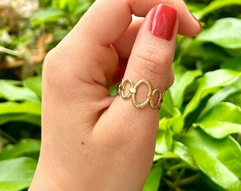 Tarnish Free Gold Ring, Adjustable Gold Ring, Open Circle Ring, Thumb Ring, Waterproof Jewellery, Statement Ring, Unisex Jewellery