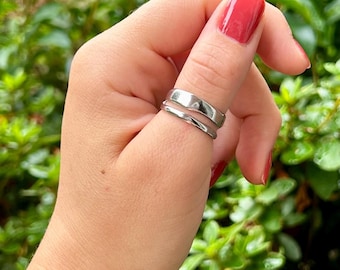 Waterproof Silver Ring, Tarnish Free Chunky Silver Ring, Statement Ring, Stacking Ring, Thumb Ring, Modern Ring, Adjustable Open Ring