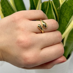 Gold Statement Ring, Open Gold Thumb Ring, Gold Ring Band, Thumb Ring, Adjustable Ring, Statement Ring, Gold Dipped Ring, Chunky Gold Ring