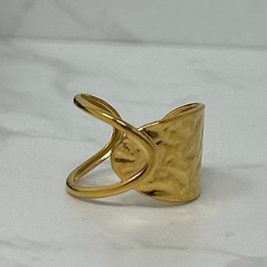 Gold Statement Ring, Open Gold Thumb Ring, Gold Ring Band, Thumb Ring, Adjustable Ring, Statement Ring, Gold Dipped Ring, Chunky Gold Ring