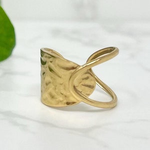 Gold Chunky Ring, Tarnish Free Gold Ring, Thumb Ring, Adjustable Ring, Statement Ring, Gold Dipped Ring, Chunky Gold Ring, Waterproof Ring