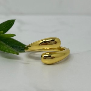 Gold Chunky Ring, Adjustable Ring, Thumb Ring, Open Ring Band, Gold Bypass Ring, Teardrop Ring Band, Dome Ring, Gold Signet Ring, Thumb Ring