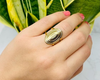 Waterproof Gold Ring, Adjustable Ring, Tarnish Resistant Ring Band, Statement Ring, Thumb Ring, Gold Jewellery, Chunky Gold Ring, Coin Ring