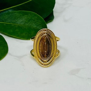 Waterproof Gold Ring, Adjustable Ring, Tarnish Resistant Ring Band, Statement Ring, Thumb Ring, Gold Jewellery, Chunky Gold Ring, Coin Ring