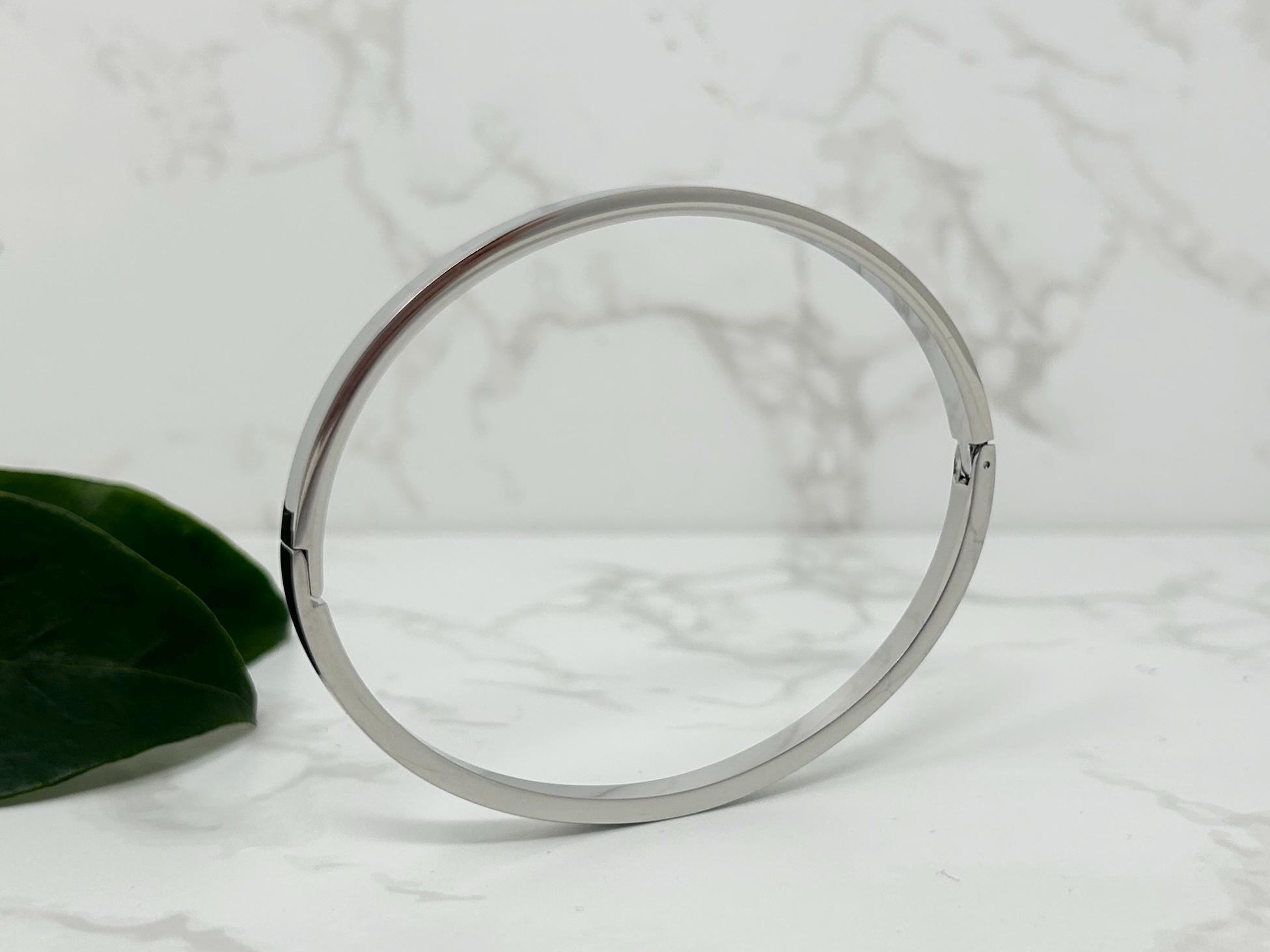 Silver Bangle Bracelet, Simple Plain Bangle, Everyday Bracelet, Silver Cuff Bracelet, Minimalist Bracelet, Unisex Jewellery, Tarnish Free