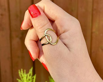 Waterproof Gold Ring, Gold Statement Ring, Tarnish Proof Adjustable Ring