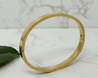 Bracelet en or imperméable, Bracelet jonc qui ne ternit pas, Bracelet de tous les jours, Bracelet jonc, Bracelet manchette, Bijoux en or, Hypoallergénique