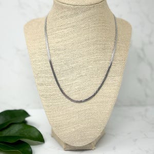 Silver Herringbone Necklace, Tarnish Proof Jewellery, Herringbone Chain Necklace, Silver Chain, Dainty Silver Necklace, Unisex Necklace, 3mm