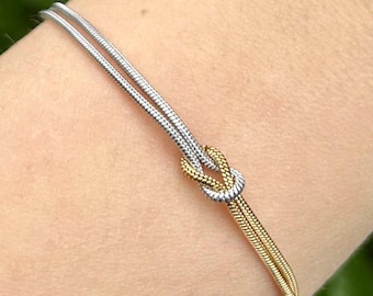 Waterproof Gold Bracelet, Tarnish Proof Gold Jewellery, Love Knot Snake Bracelet, Gold Chain, Gold Snake Chain, Knotted Bracelet, Minimalist