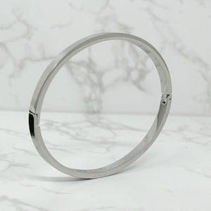 Waterproof Silver Bracelet, Tarnish Resistant Silver Bangle, Everyday Bracelet, Unisex Jewellery, Minimalist Bangle Bracelet, Hypoallergenic