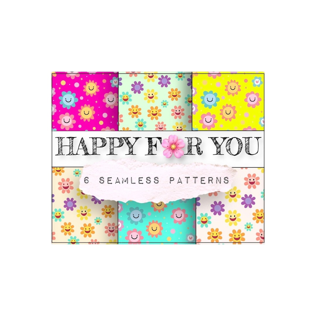 Positive Pattern Papper 6 Pattern Pack Bundle | Happy Inspirational Repeating Pattern for Craft ...