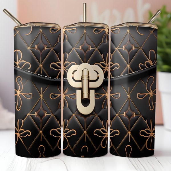 Designer Bag-Inspired Tumbler Design - Digital Download - Fashion Handbag Drinkware - Luxury Mug - Unique Gift for Fashion Lovers