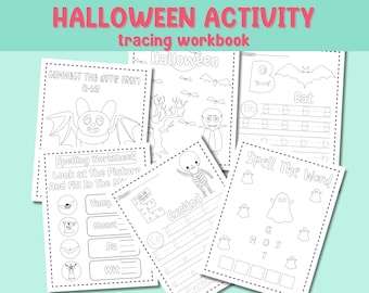 Halloween Busy Book | Kids Activity Worksheets | Toddler Learning Book | Halloween Homeschool Educational Materials | Fall Autumn Printables
