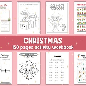 Christmas Activity Workbook For Kids | 150 Christmas Preschool Pages | Christmas Activity Bundle | Christmas Coloring  Christmas Party Games