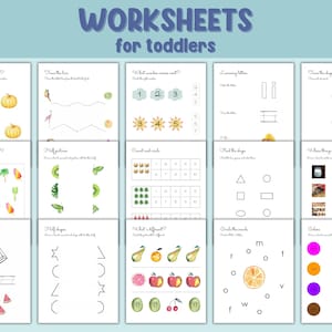 Hojas de trabajo preescolares para niños pequeños / Más de 100 planes de estudio preescolares / Libro de trabajo con hojas de trabajo / Páginas de libro de trabajo imprimibles / Libro de actividades para la educación en el hogar