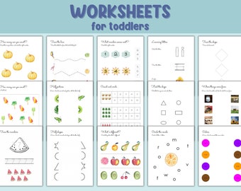 Preschool Worksheets for Toddlers | 100+ Preschool Curriculum | Workbook with Worksheets | Workbook Pages Printable | Homeschool Busy Book