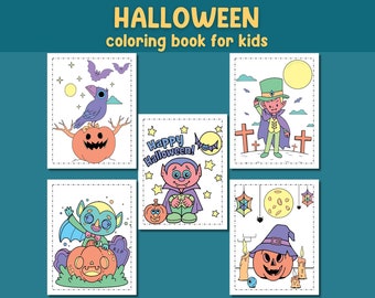 Halloween Coloring Book | Halloween Party Activity | 60 Printable Pages | Perfect for adults & kids |  Halloween Coloring Sheets | Printable