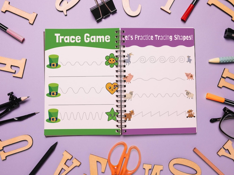 Pencil Control Tracing Workbook 50 Trace Pages Printable