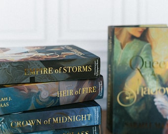 Hand Painted Throne of Glass Dust Jackets - Licensed by Writers House - 2 year art project in the making - Aelin - Sarah J Maas