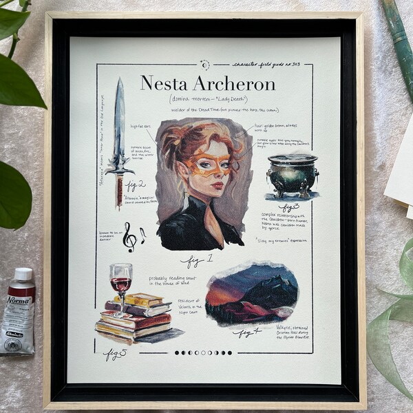 Hand Painted - Nesta Art Print - Officially Licensed ACOTAR Fan Art - Bookish Gifts  - ACOSF - A Court of Thorns and Roses