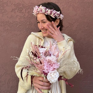Dried Flower Wedding Crown: Customizable Floral Bridal Headpiece