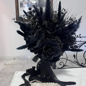 Gothic Bouquet for Photoshoot | Dark Academia Dried Flowers | Handmade Floral Prop for Aesthetic Styling
