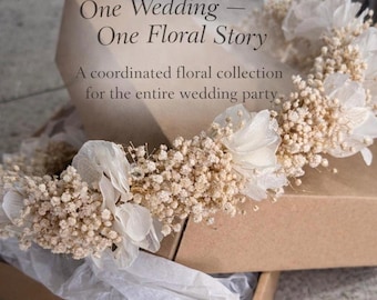 Ivory Dried Flower Crown • Handmade Bridal Headpiece
