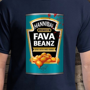 Hannibal Lecter T-shirt - Hannibal Lecter's Fava Beans - Unisex - Heren Dames Tee - T-shirt - Silence of the Lambs Gift T-shirt