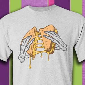 Camiseta The Grateful Grilled Cheese Dead, Camiseta Skeleton Hands Sandwich Grateful, Camiseta Dead Hippie Rock and Roll, Camiseta Lot