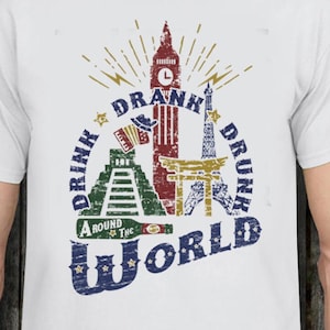 Trinken Sie getrunken getrunken auf der ganzen Welt, Epcot Essen Wein Shirt, Disney Trinkt Shirt, Disney Urlaub - Trinken auf der ganzen Welt Shirt,