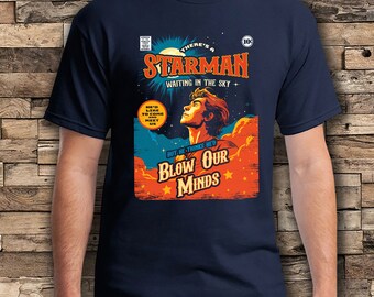 David Bowie Starman Lyrics tshirt Graphic Illustration - Unisex Tee Shirt