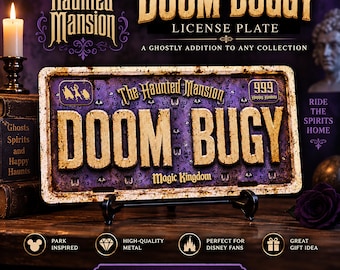 Haunted Mansion Inspired Doom Buggy Replica License Plate – Aluminum Car Sign