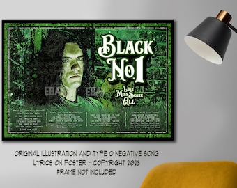 Type O Negative Concert Poster: Black No. 1 Illustration Art Print