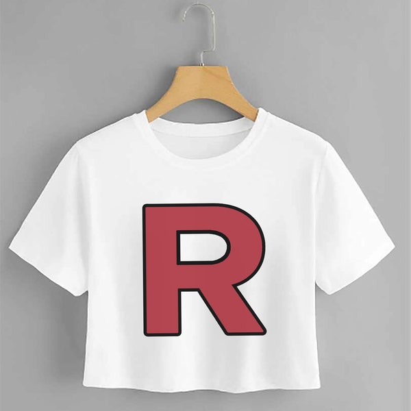 Team rocket Pokémon inspired Crop top-shirt Pokemon T-shirt - Cosplay Team rocket - Dri-Fit Material