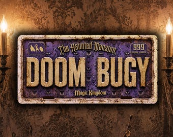 Haunted a mansion Style Licenses Plate Automobile Car Sign Doom Bugy