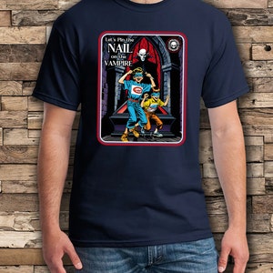 Rolig Halloween-vampyr-T-shirt: Pin the Nail, unisex-tröja bild 6