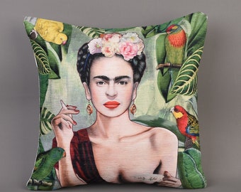 Frida Pillow Cover, Frida Kahlo Cover, Frida Lover Gift, Decorative Pillow, Frida Cover, Pillow Cover,  Home Decor Pillow,  Indoor Pillow,