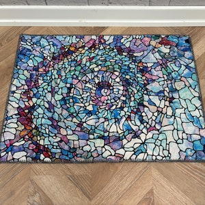 Stained Glass Rugs, Colorful Rugs, Spirituality Rugs, Modern Rug, Step Rug, Indoor Rug, Personalized Rug, Office Decor Rug, Kitchen Rug,
