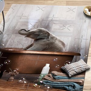 Cute Elephant Rug, Elephant Bathroom Rug, Elephant Rug, Animal Rug, Stair Rug, 3D Printeds Rug, Popular Rug, Step Rug, Cool Rug, Bath Decor, image 5