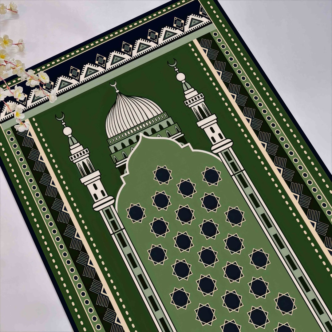Green Prayer Rugs, Religious Rugs, Mosque Rugs, Modern Rugs, Small Rug ...